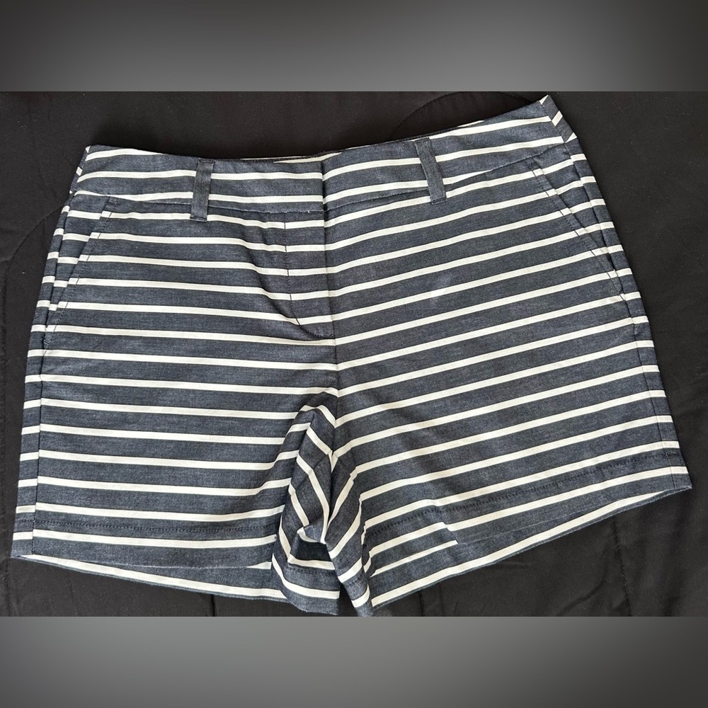 ANN TAYLOR LOFT Striped  Navy Blue and‎ White Shorts